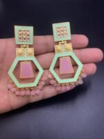 New Meena Kari Real Stone Earrings - Image 7