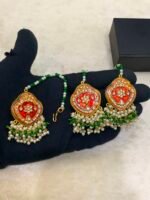 Summer Collection Real Meenakari Bindia Earrings - Image 6
