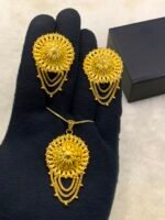 Gold Plated Triple Chain Locket Set