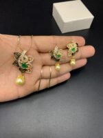 American Diamond Real Stone Locket Set