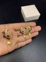 American Diamond Real Stone Locket Set - Image 2