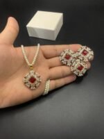Fine Quality Real Stone Locket Set - Image 3