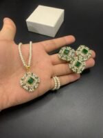 Fine Quality Real Stone Locket Set - Image 2
