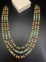 Gold Plated Kundan Triple Layer Mala