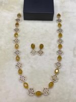 Gold Plated Furshi Kundan Real Stone Mala Set - Image 3