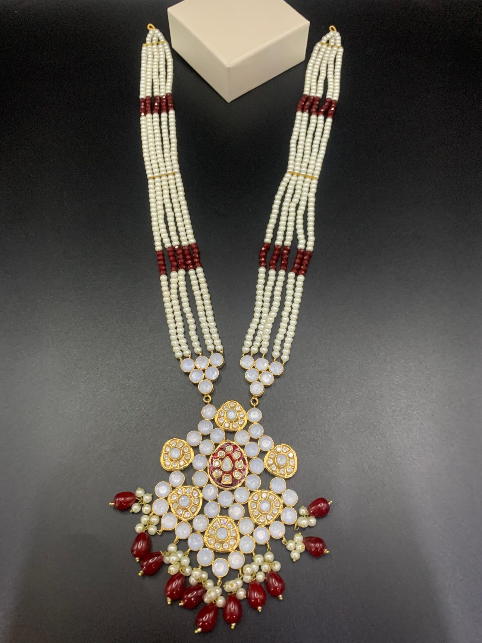 m (10) Gold Plated Kundan Mala Set - Image 1