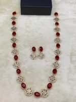 Gold Plated Furshi Kundan Real Stone Mala Set - Image 2