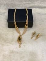 American Diamond Meena Kari Real Stone Locket Set - Image 5