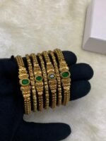 Gold Plated Real Stone Bangles