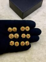 Gold Plated Real Stone Studs