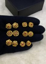 Gold Plated Real Stone Studs - Image 2