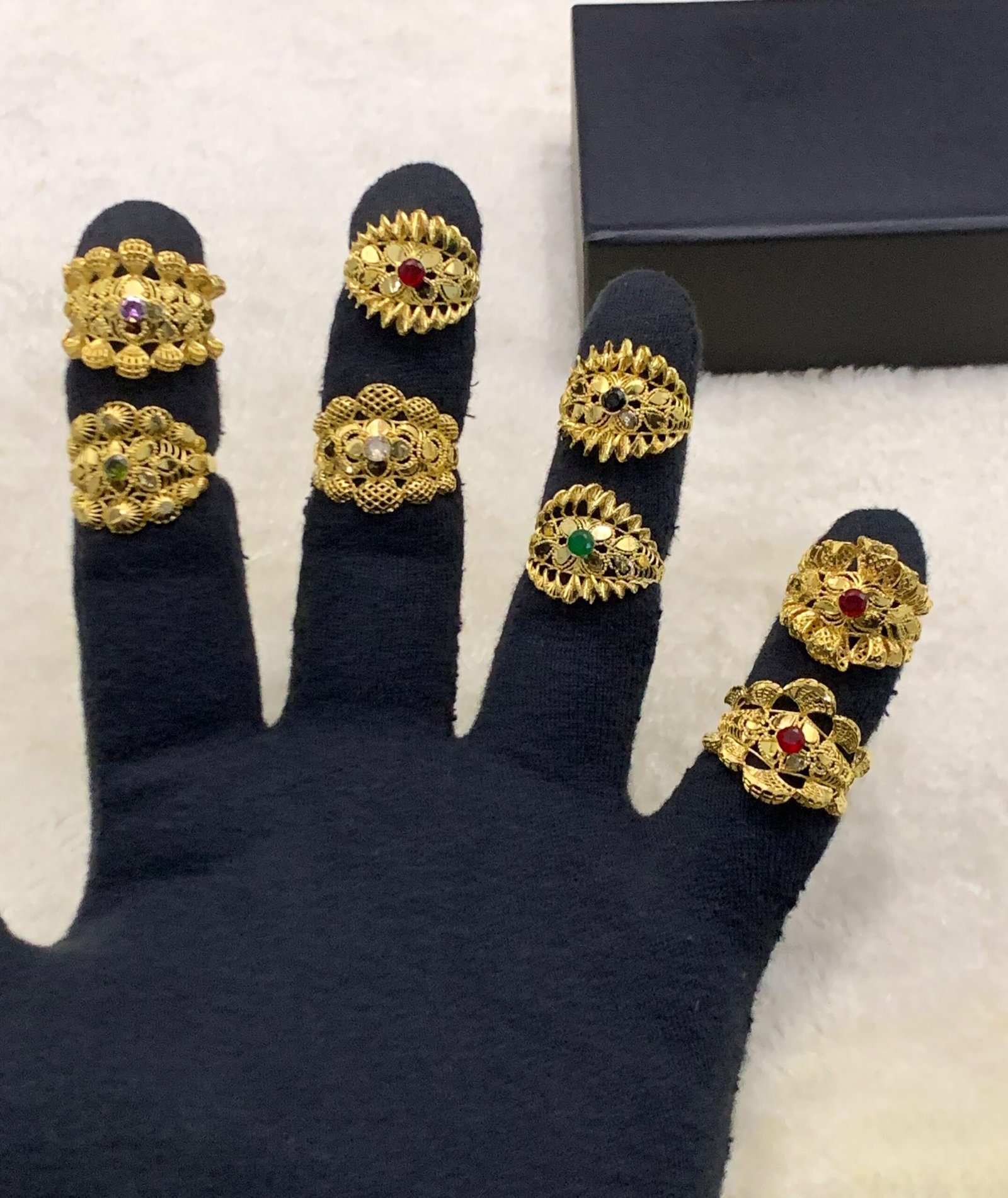 Gold Plated Real Stone Rings