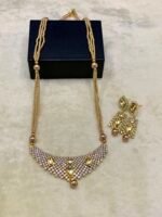 American Diamond & Kundan Real Stones Mala Set