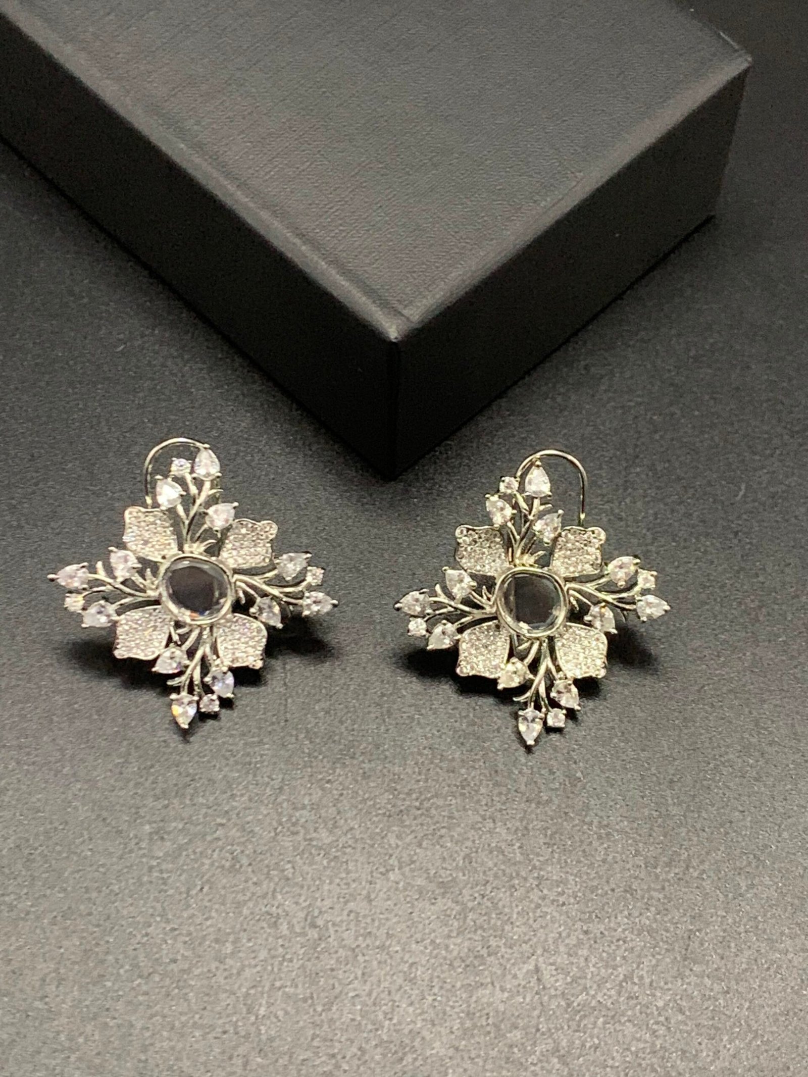 t (2) American Diamond Real Stone Earrings - Image 1