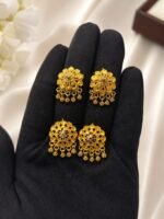 Gold Plated Ball Setting Designer Earrings