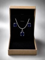 American Diamond Real Stones Locket Set - Image 2