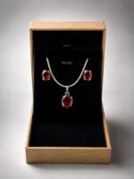American Diamond Real Stones Locket Set - Image 3