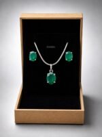 American Diamond Real Stones Locket Set