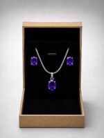 American Diamond Real Stones Locket Set - Image 5