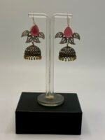 Summer Collection Oxidized Jhumka with Real Stones - Image 2