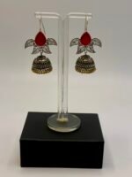 Summer Collection Oxidized Jhumka with Real Stones - Image 3
