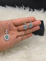 Best Seller American Diamond locket Chain Set - Image 5