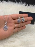 Best Seller American Diamond locket Chain Set - Image 6
