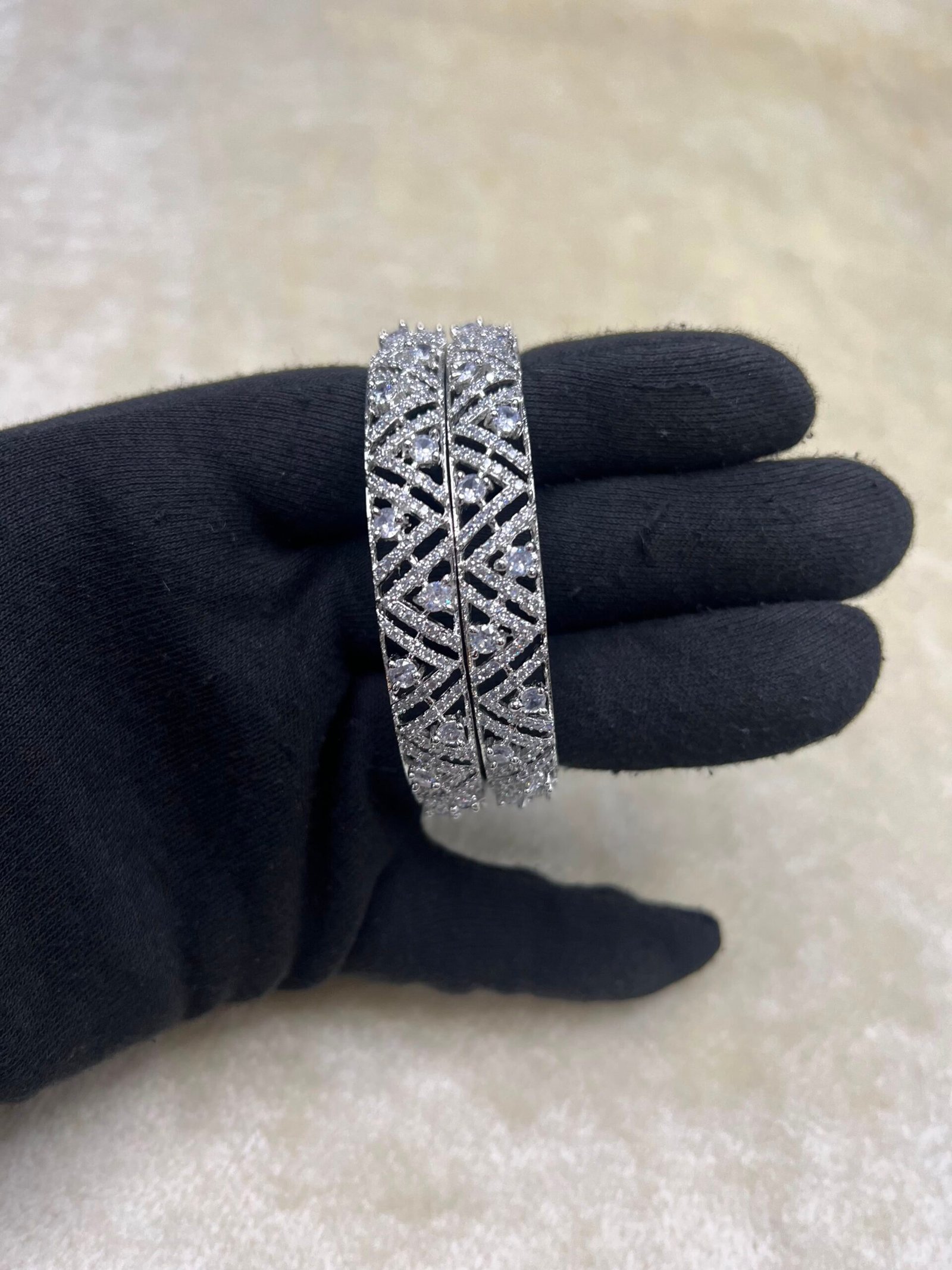 WhatsApp Image 2026-07-24 at 2.18.58 PM American Diamond Real Stones Bangles - Image 1