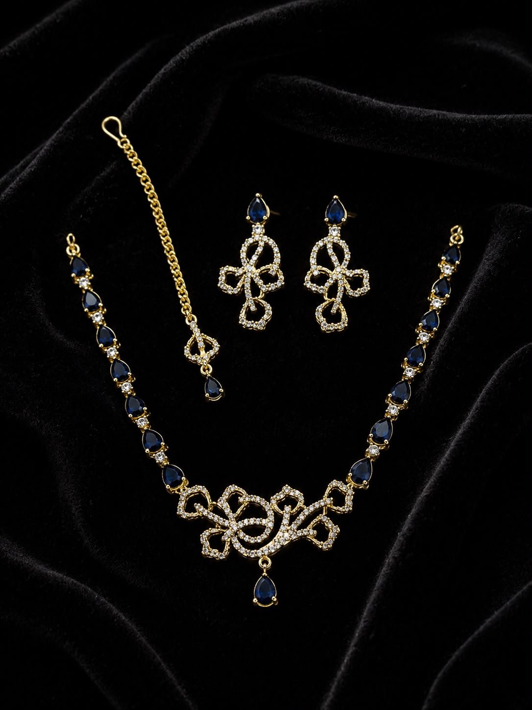 WhatsApp Image 2026-07-24 at 4.17.42 PM American Diamond Real Stones Jewelry Set - Image 1