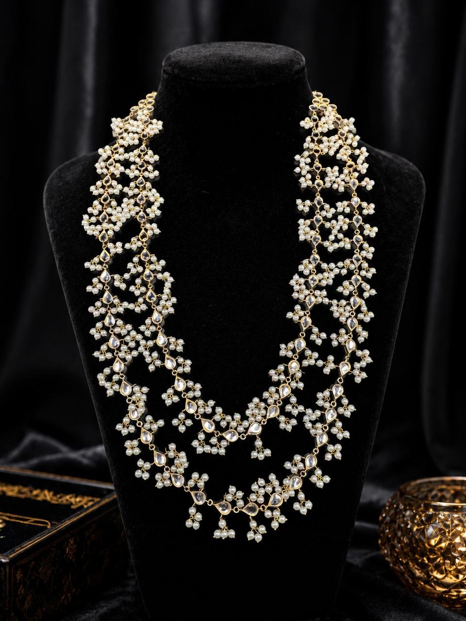 WhatsApp Image 2026-07-30 at 2.37.58 PM Gold Plated Double Layer Kundan Mala - Image 1