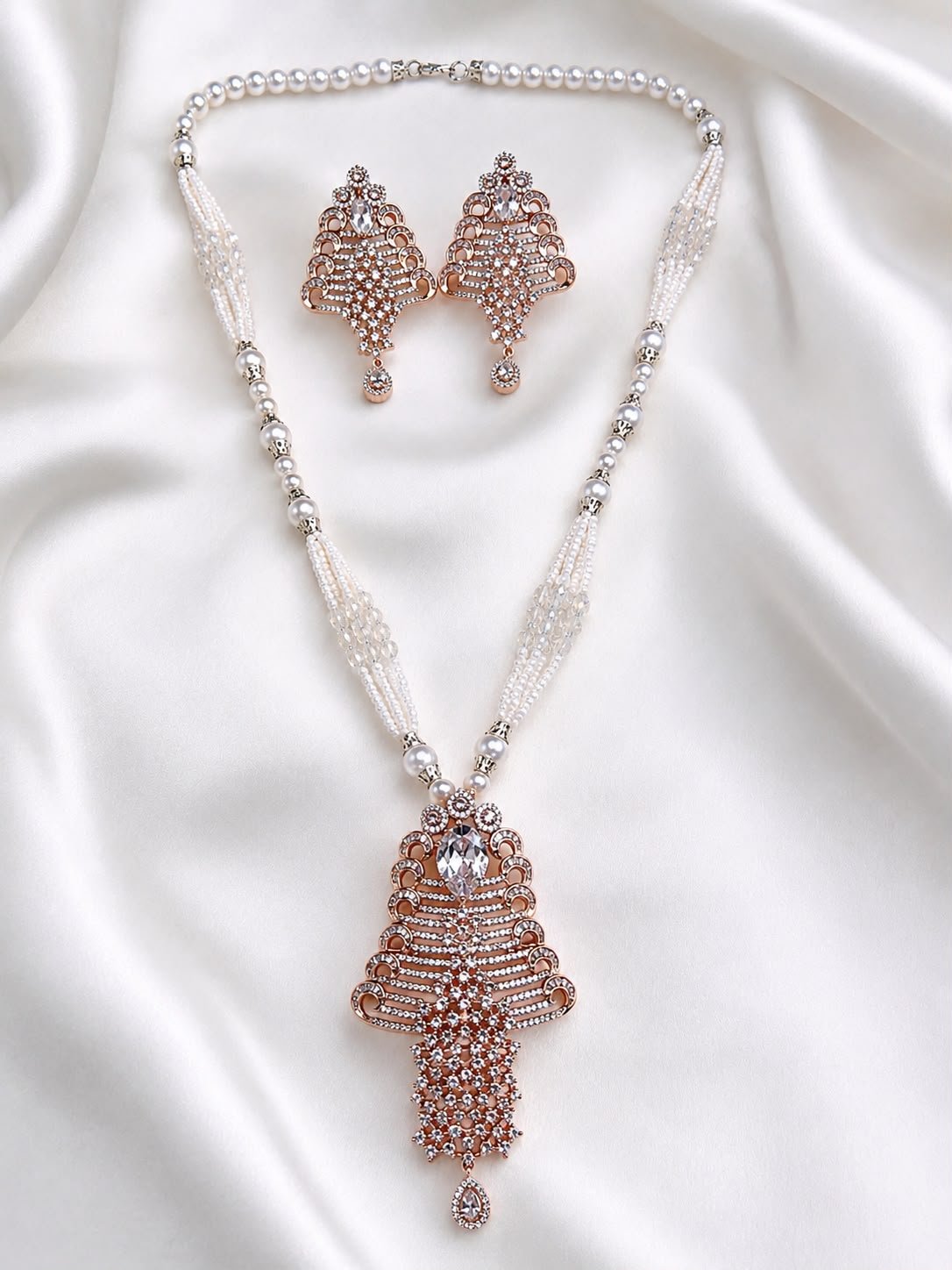WhatsApp Image 2026-07-31 at 1.39.53 PM American Diamond Real Stones Mala Set - Image 1
