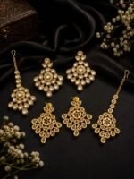 Dubi Kundan Earrings Bindia Back Meena Kari Work