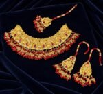 Gold Plated Real Stones Designer Jewelry Set