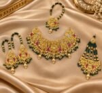 Gold Plated Real Stones Designer Jewelry Set 