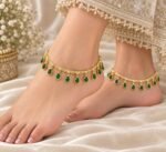 Gold Plated Furshi Kundan Payal - Image 5