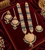 Gold Plated Thappa Kundan Mala Set – Real Stones