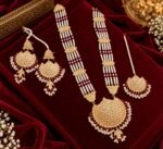 Gold Plated Thappa Kundan Mala Set – Real Stones - Image 3
