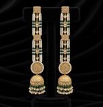 Gold Plated Furshi Kundan Earrings – Real Stones - Image 3