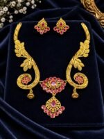 New Arrival Rajwari Necklace Set with Real Stones – Fine Quality