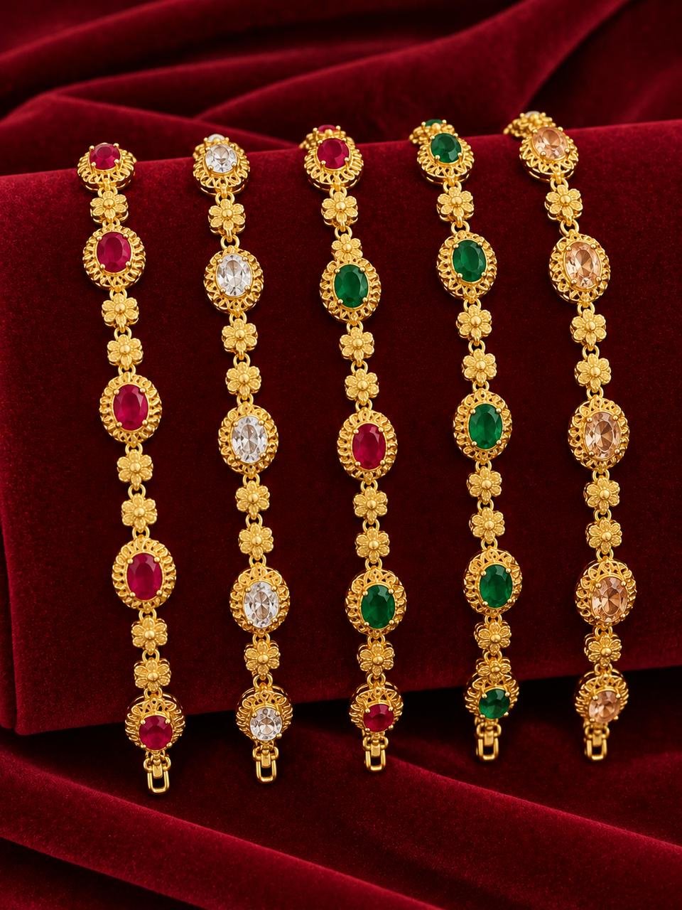 WhatsApp Image 2026-10-10 at 3.09.41 PM Gold Plated Bracelets Real Stones - Image 1